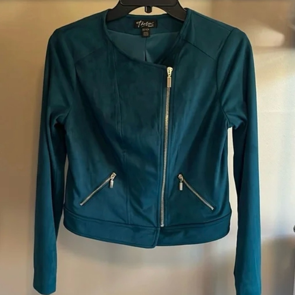 🌷✨Thalia Sodi Teal Leather Jacket - Picture 4 of 13